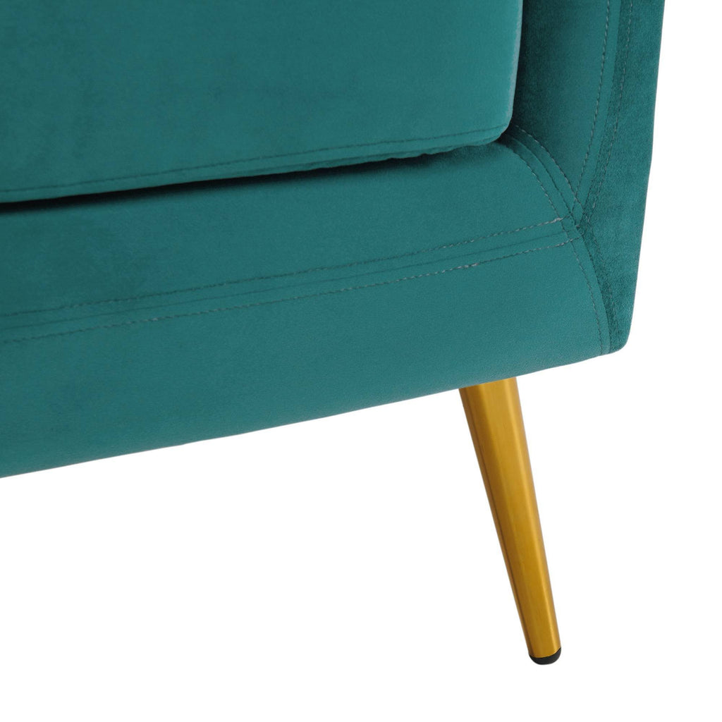 Marine Blue Accent Chair with Gold Legs R72001