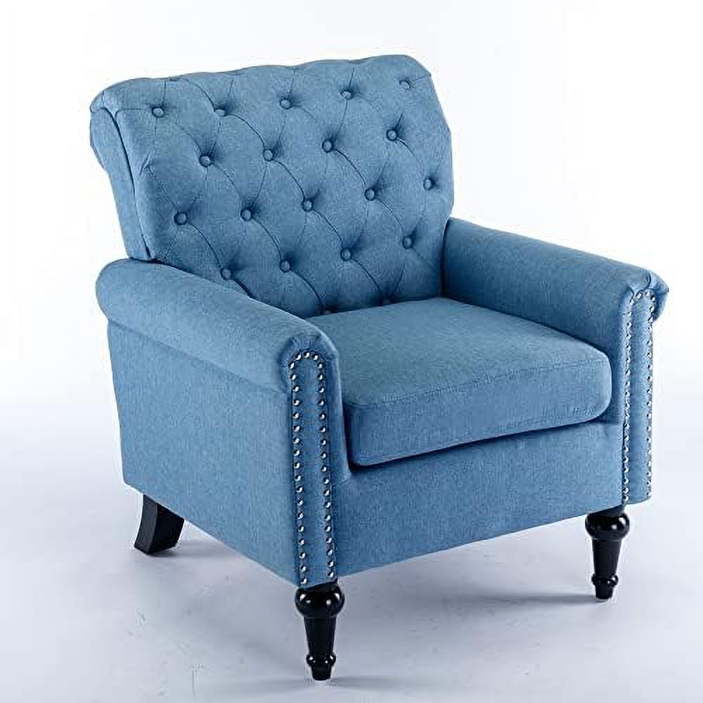 Chenille Fabric Accent Chair with Footrest Y1402