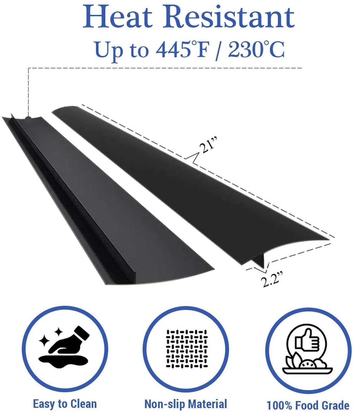 Silicone Stove Gap Covers (2 Pack, 21 Inches, Black) Y85851