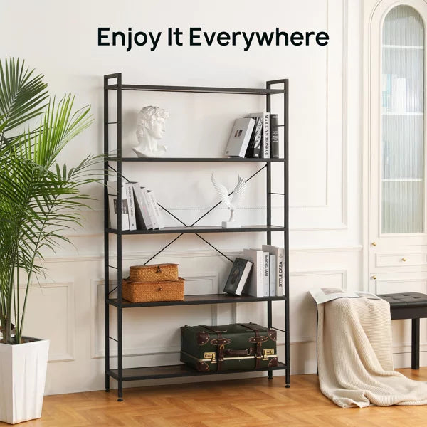 5-Shelf Freestanding Bookshelf with Steel Frame S512642