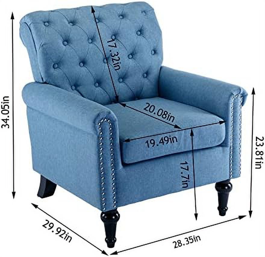 Chenille Fabric Accent Chair with Footrest Y1402