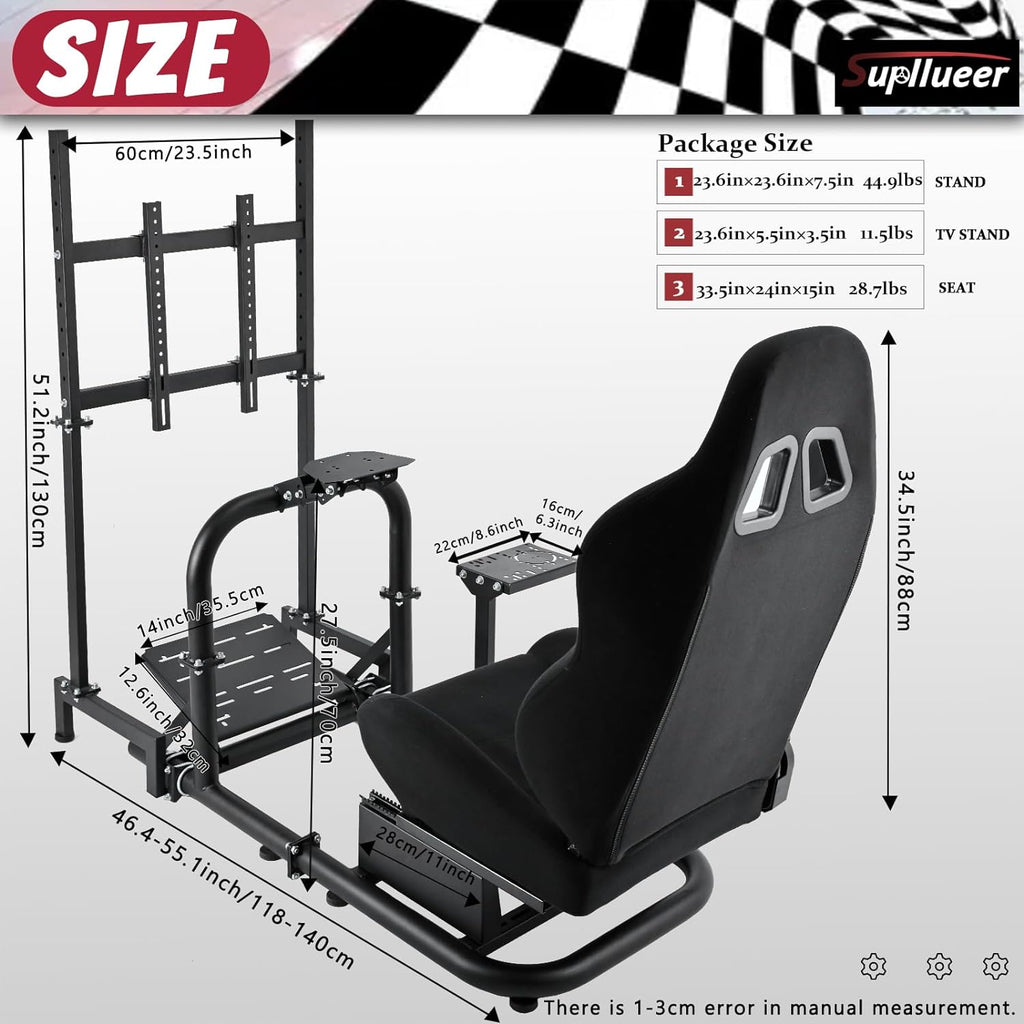 Racing Simulator Cockpit with Seat and Monitor Mount G3669