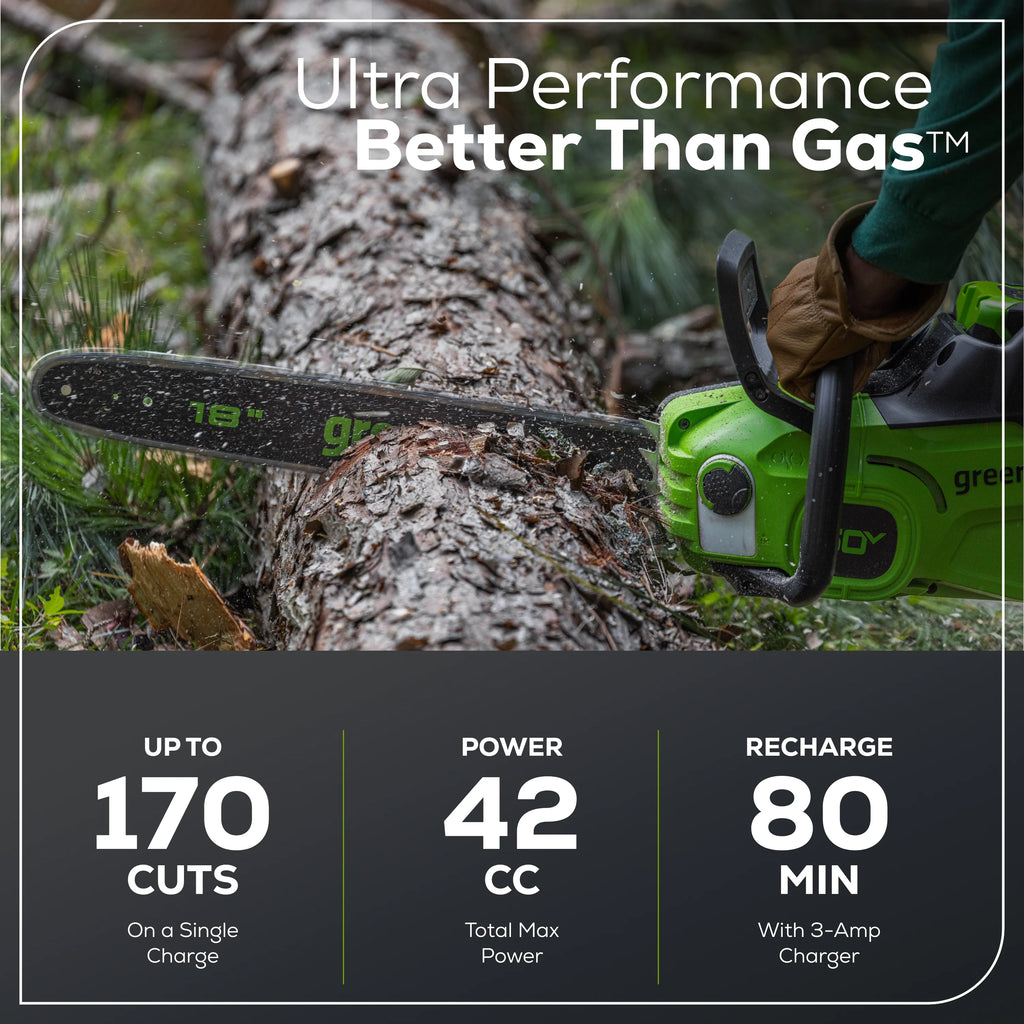 60V 2.0kW Brushless Chainsaw with 4.0 Ah Battery & Charger U5979
