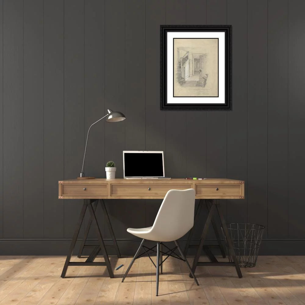 Black Ornate Framed Double Matted Museum Art Print 19x24 M2648