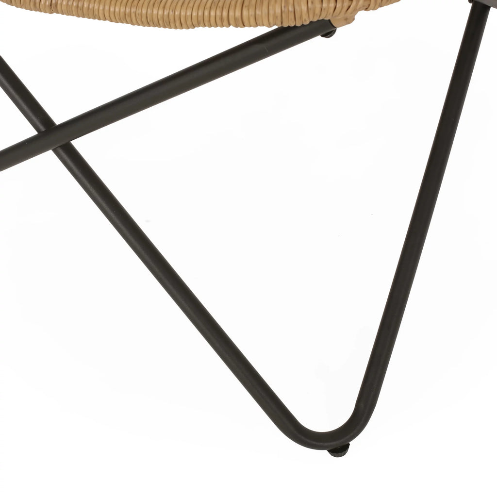 Wicker Outdoor Accent Chairs, Set of 2, Light Brown and Black P211832