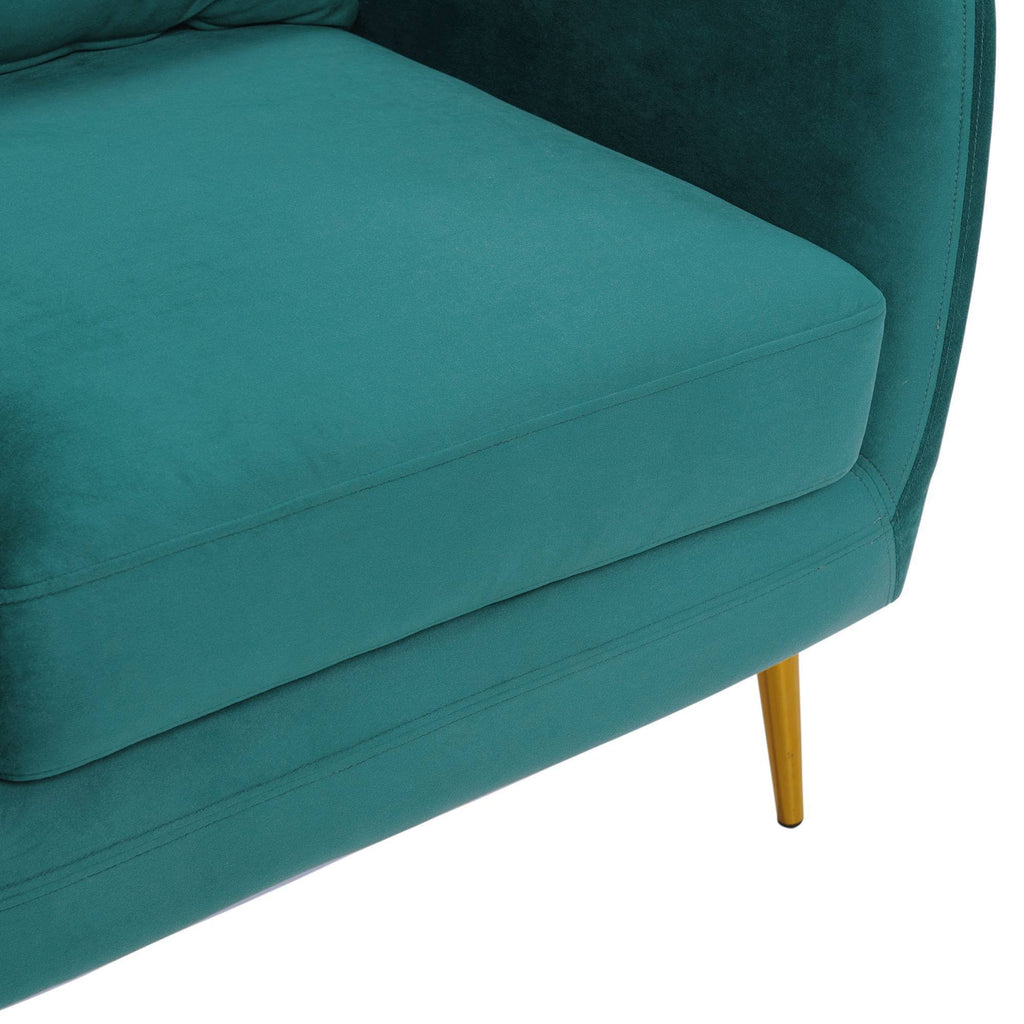 Marine Blue Accent Chair with Gold Legs R72001