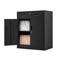 Black Steel Storage Cabinet with 2 Lockable Doors and 2 Adjustable Shelves K382