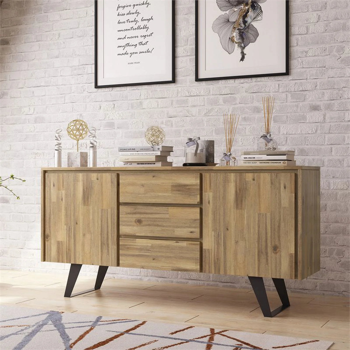 Solid Acacia Wood Sideboard Buffet W906696