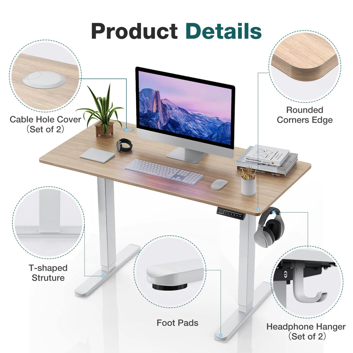 Height Adjustable Electric Standing Desk 40 x 24 Inches A140
