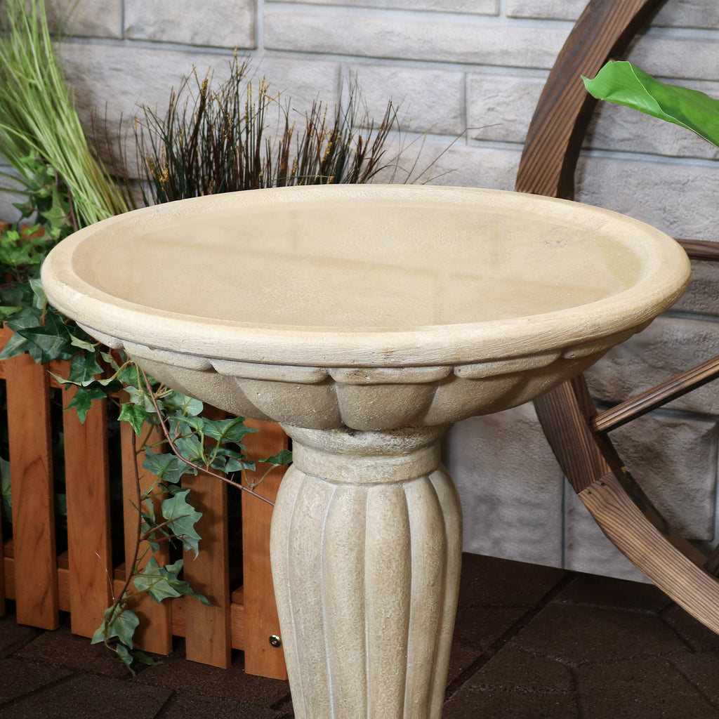 Grecian Reinforced Concrete Bird Bath - 16-inch V495248