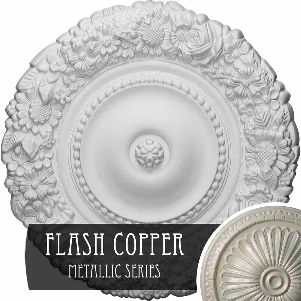 21 inch x 2 inch Hand-Painted Flash Copper Bronze Ceiling Medallion J756